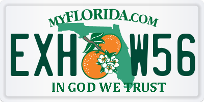 FL license plate EXHW56