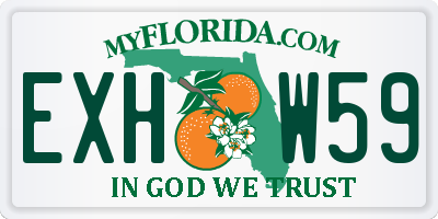 FL license plate EXHW59