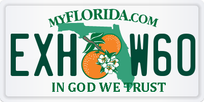 FL license plate EXHW60