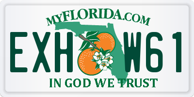 FL license plate EXHW61