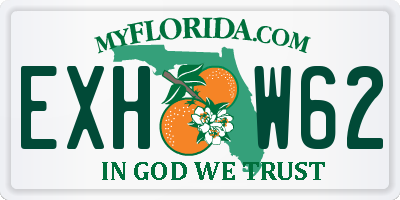 FL license plate EXHW62