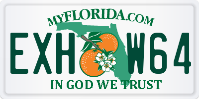 FL license plate EXHW64