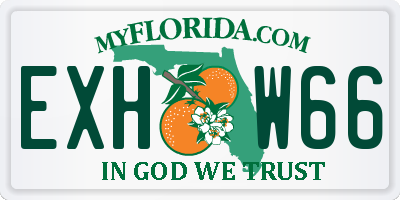 FL license plate EXHW66