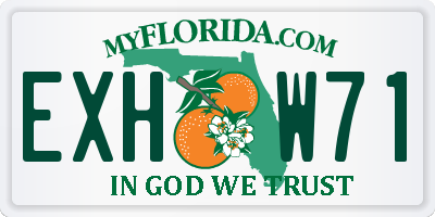 FL license plate EXHW71