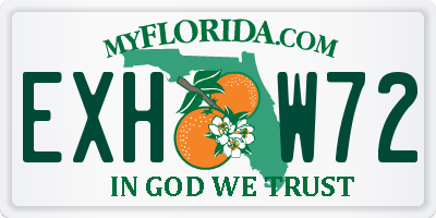 FL license plate EXHW72
