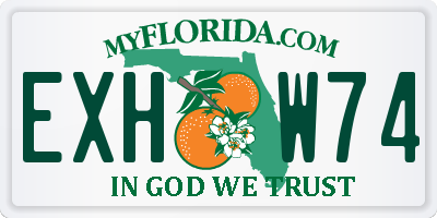 FL license plate EXHW74
