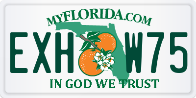 FL license plate EXHW75
