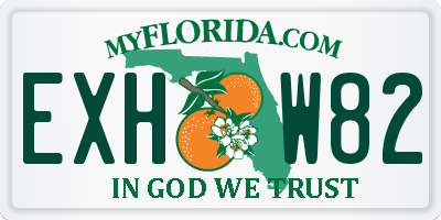 FL license plate EXHW82