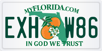 FL license plate EXHW86