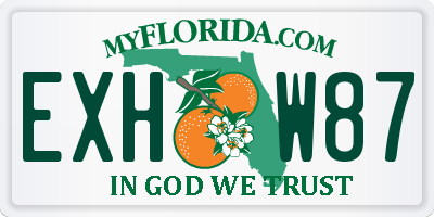 FL license plate EXHW87