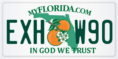 FL license plate EXHW90