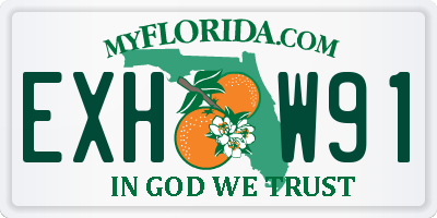 FL license plate EXHW91
