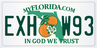 FL license plate EXHW93