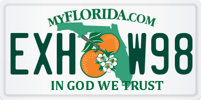 FL license plate EXHW98