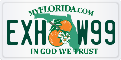 FL license plate EXHW99