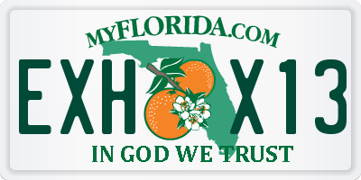 FL license plate EXHX13