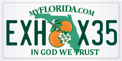 FL license plate EXHX35