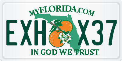 FL license plate EXHX37