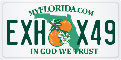 FL license plate EXHX49