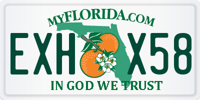 FL license plate EXHX58