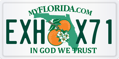 FL license plate EXHX71