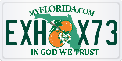 FL license plate EXHX73