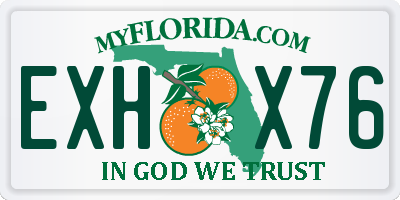 FL license plate EXHX76
