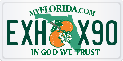 FL license plate EXHX90