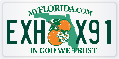 FL license plate EXHX91