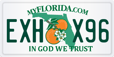 FL license plate EXHX96