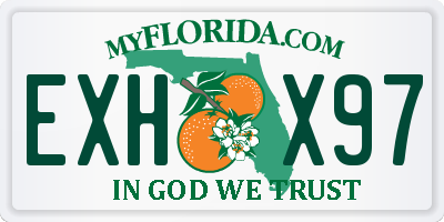 FL license plate EXHX97