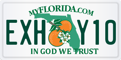 FL license plate EXHY10