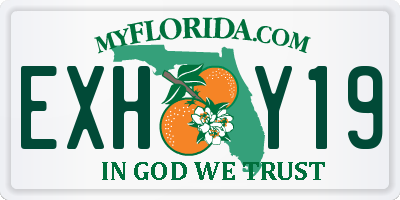 FL license plate EXHY19