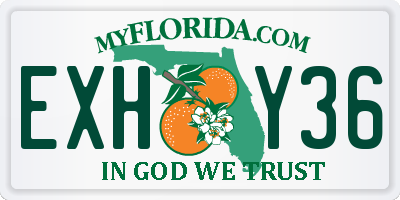 FL license plate EXHY36