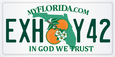 FL license plate EXHY42