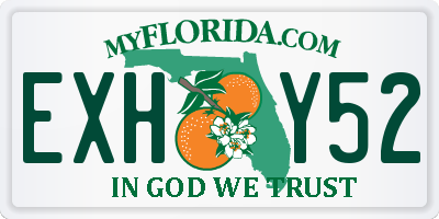 FL license plate EXHY52