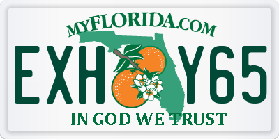 FL license plate EXHY65