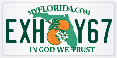 FL license plate EXHY67