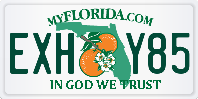 FL license plate EXHY85