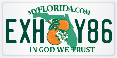 FL license plate EXHY86