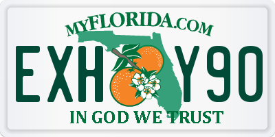 FL license plate EXHY90