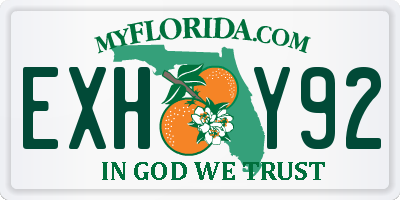 FL license plate EXHY92