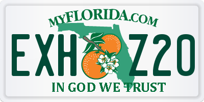 FL license plate EXHZ20