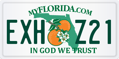 FL license plate EXHZ21