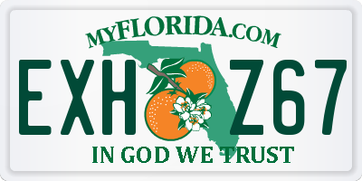 FL license plate EXHZ67