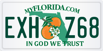 FL license plate EXHZ68