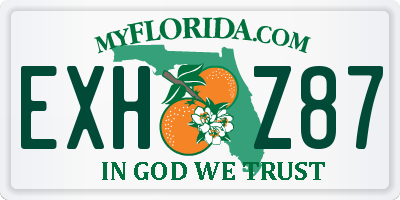 FL license plate EXHZ87