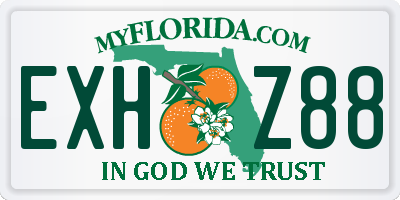 FL license plate EXHZ88