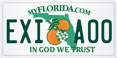 FL license plate EXIA00