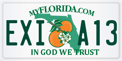 FL license plate EXIA13